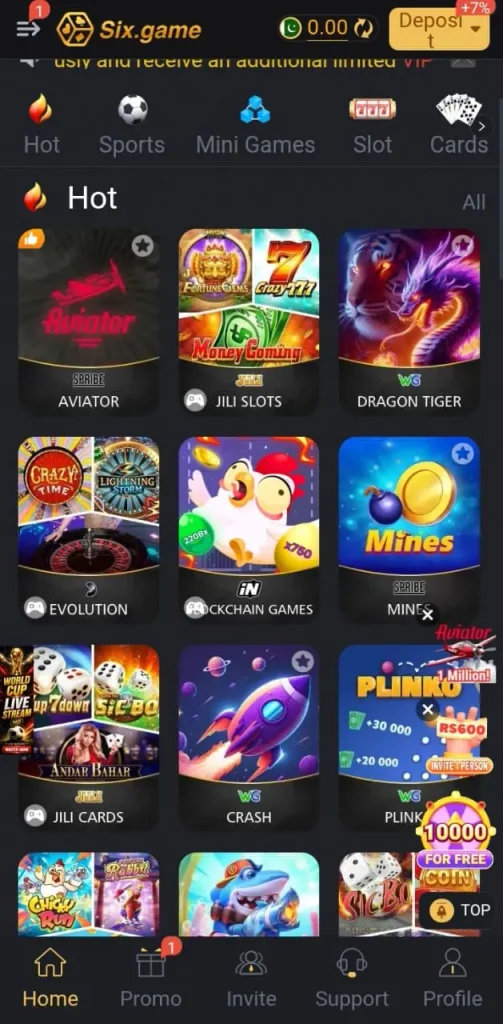 SIX Game Interface